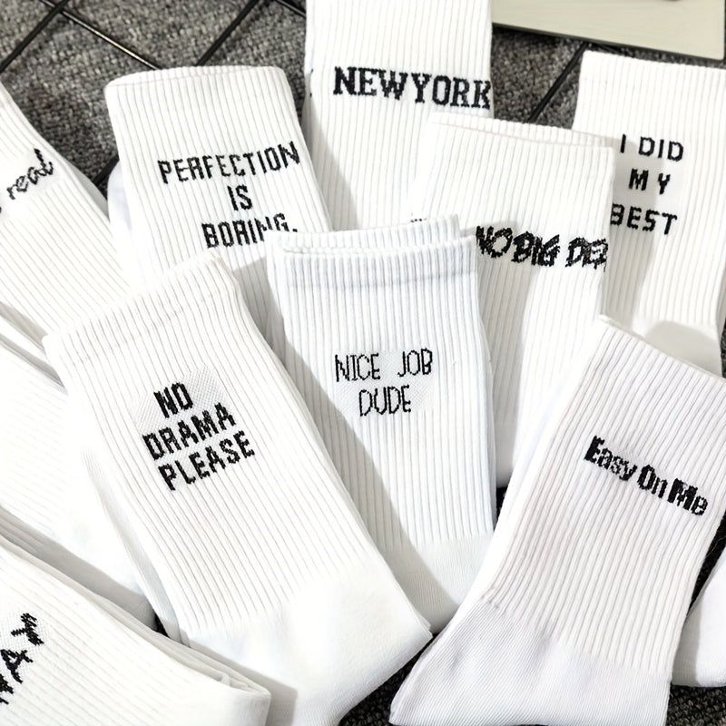 5-Paar Sportsocken mit Überraschungssprüchen