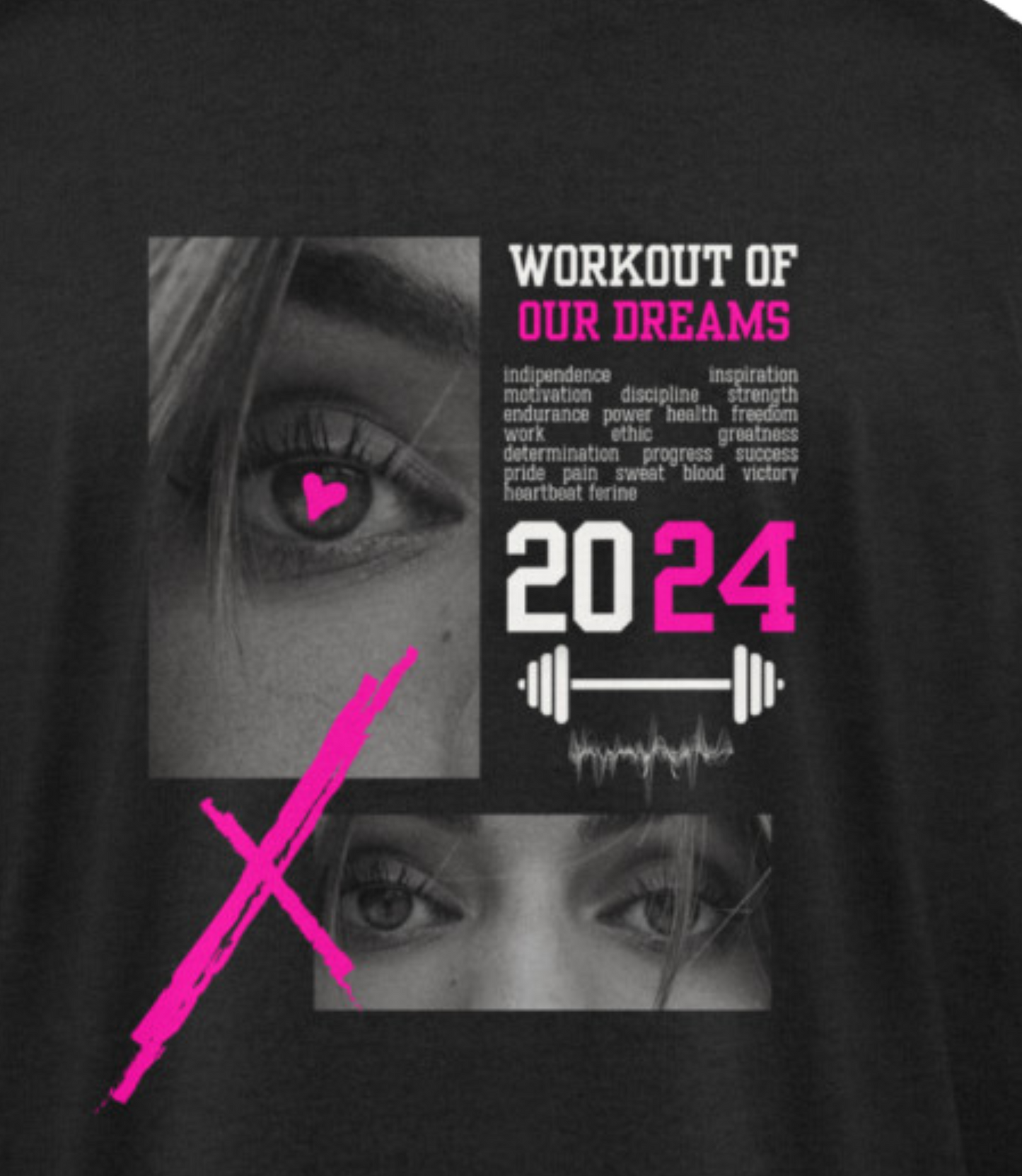 Heart of the eye Black Oversize Tee