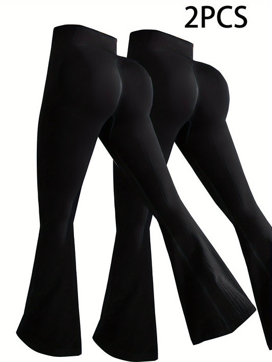 2er Set Ultimate High Waist Schlag Leggings Black