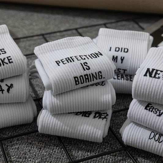 5-Paar Sportsocken mit Überraschungssprüchen