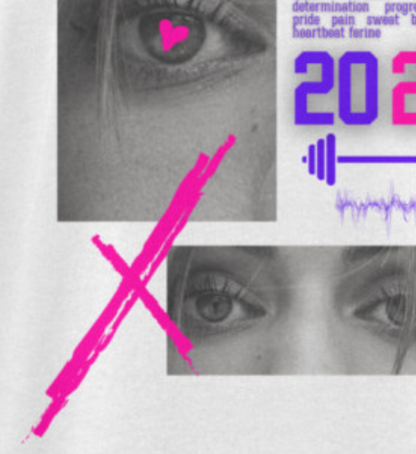 Heart of the eye White Colorful Oversize Tee