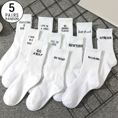 5-Paar Sportsocken mit Überraschungssprüchen